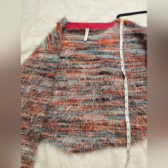 By Anthropologie Rainbow Fuzzy Pullover Sweater XS - Picture 3 of 7